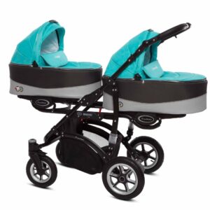 Tropic Green Twin Pram Pushchair – BabyActive Twinni Travel System Sport Set
