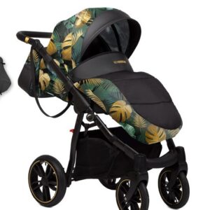 Alternativ vy av Special Jungle Gold Pattern Pram Pushchair 3 in 1 – BabyActive Mommy Travel System with Car Seat