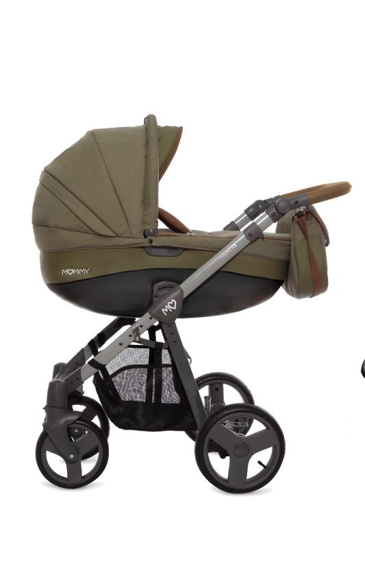 Khaki Star Green Pram Pushchair 3 in 1 – BabyActive Mommy Travel System with Car Seat