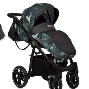 Autre point de vue sur Jungle Pattern Pram Pushchair 3 in 1 – BabyActive Mommy Travel System with Car Seat