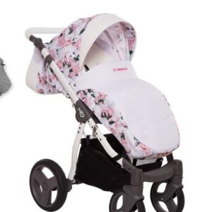 Autre point de vue sur Peony Pattern Pram Pushchair 4 in 1 – BabyActive Mommy Travel System with Car Seat & Isofix Base