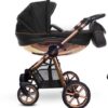 Roséguldfärgad barnvagn 3 i 1 – BabyActive Mommy Glossy Black Resesystem med bilbarnstol