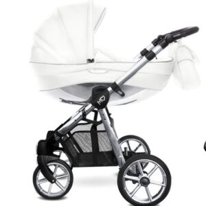 Rose Gold Trim Pram Pushchair 3 in 1 – BabyActive Mommy Glossy White Travel System with Car Seat