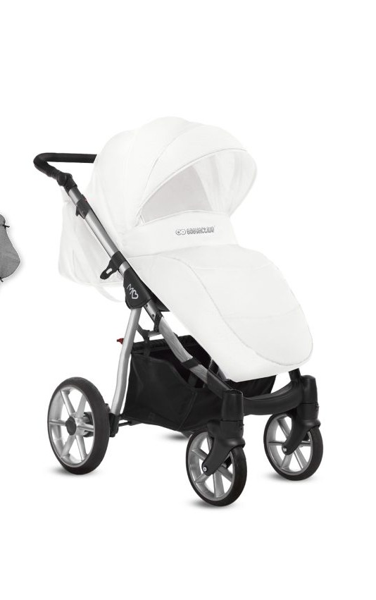 Rose Gold Trim Pram Pushchair 4 in 1 – BabyActive Mommy Glossy White Travel System with Car Seat & Isofix Base - Afbeelding 2