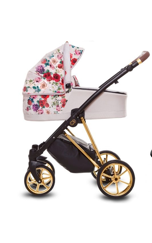 BabyActive Musse Rose reiswagen met autostoeltje en lichtroze print, 3-in-1