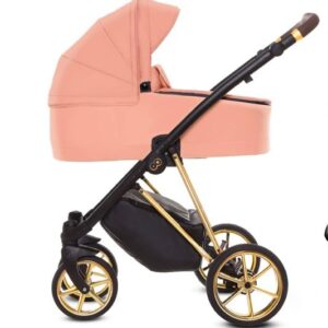 Apricot Orange Pram Pushchair 4 in 1 – BabyActive Musse Ultra Travel System with Car Seat & Isofix Base