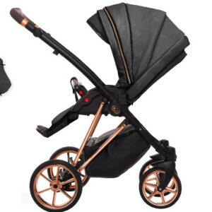 Alternative view of Onyx Black Pram Pushchair 3 in 1 – BabyActive Musse Royal Travel System with Car Seat
