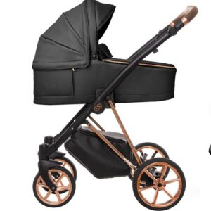 Onyx Black Pram Pushchair 4 in 1 – BabyActive Musse Royal Travel System with Car Seat & Isofix Base