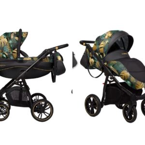Poussette 2 en 1 motif jungle doré – Système de voyage BabyActive Mommy