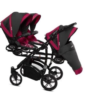 Alternative view of Amarant Purple Triple Pram Pushchair 3 in 1 from Birth with Car Seat – BabyActive Trippy Triplet Travel System