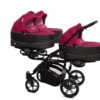 Amarant Purple Triple Pram Pushchair 4 in 1 from Birth with Car Seat & Isofix Base – BabyActive Trippy Triplet Travel System