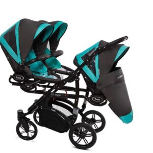 Az Tropic Green Triple Pram Pushchair 4 in 1 from Birth with Car Seat & Isofix Base – BabyActive Trippy Triplet Travel System alternatív nézete