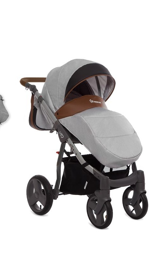 Gray Star Pram Pushchair 2 in 1 – BabyActive Mommy Travel System - Image 2